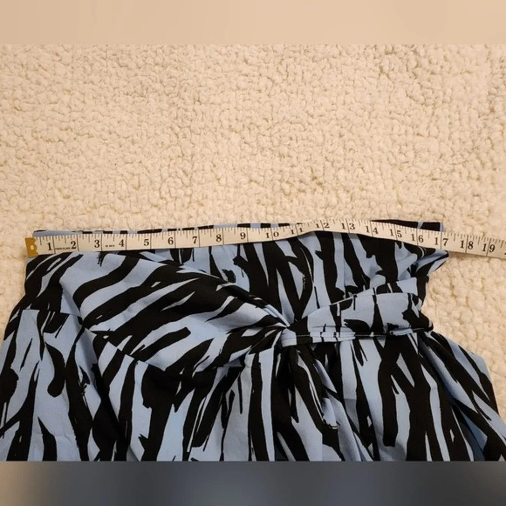 Topshop blue and black zebra print midi‎ wrap skirt size 12